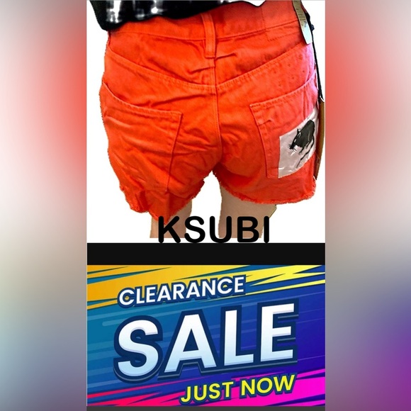 COPY - NWT Ksubi low-rise Jing shorts, high mid-waisted red denim BRAND NEW w/ … - Picture 4 of 15
